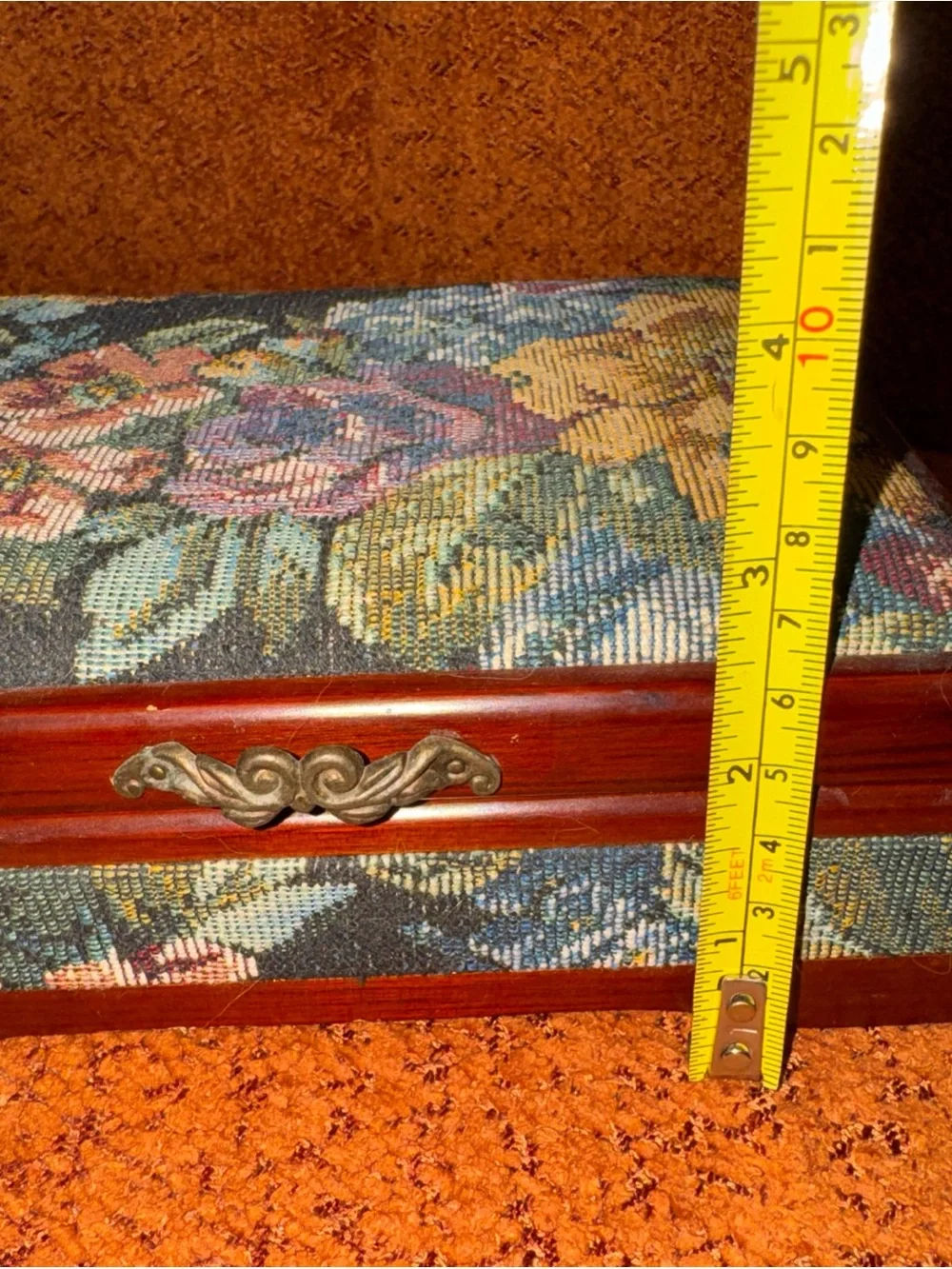 Floral Tapestry Jewelry Organizer Box in Multicolor